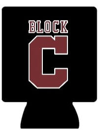 Black Koozie - Garnet & White Block C