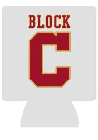 Grey Koozie - Crimson & Gold Block C